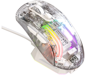 Ratón de juego Tiburón de ataque X2 PRO RGB con carcasa transparente, tres modos de conexión inalámbrica silenciosa, pan