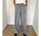INCERUN Hombres Pantalones Casual Elásticos de Cintura con Cordón a Rayas,Pantalones Largos Casuales para Hombres Talla