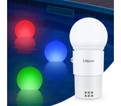 Flotador de luz solar dispensador de cloro RGB LED que cambia de color,alimentado por energía solar,resistente a los UV,