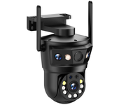 Cámara IP Inalámbrica WIFI de 6MP con Tres Lentes,Visión Panorámica de 360°,Visión Nocturna 1080p,a Prueba de Agua IP66,