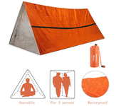 Refugio de emergencia para 2 personas, kit de supervivencia en tienda de campaña Bivy, saco de dormir, impermeable, mant