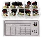 Kit de potenciómetros lineales de tipo B1K 2K 5K 10K 20K 50K 100K 250K 500K 1M de 15mm WH148 con tuercas y tapa de peril