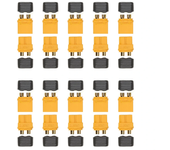10 pares de conectores Amass XT60+ con carcasa macho y hembra para drones RC