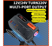 Inversor de automóvil 12V 24V a 220V Cargador de impulso para automóvil Enchufe doméstico Conversión de energía Inversor