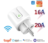 Toma de corriente inteligente EU de 16A / 20A AC100-240V Enchufe inteligente WiFi Control de voz con Alexa Google Home