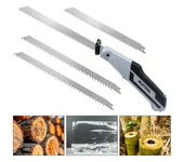 Sierra de mano multi-hoja con mango ergonómico, hojas de acero inoxidable para cortar madera, bambú, hielo y huesos cong