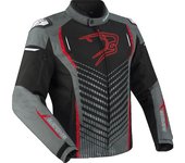 Bering Gang chaqueta textil impermeable para motocicletas - Negro Gris Rojo (2XL)