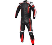 Büse Track Two Piece Mono de cuero para moto - Negro Rojo (50)