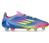 Adidas - Bota de fútbol F50 Elite SG, Unisex, Blue Fusion-Lucid Lemon-Lucid Pink, 10,5 UK