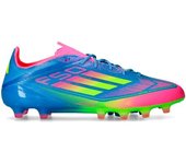 Adidas - Bota de fútbol F50 Elite AG, Unisex, Blue Fusion-Lucid Lemon-Lucid Pink, 11,5 UK
