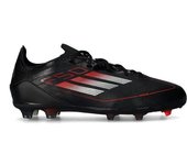 Adidas - Bota de fútbol F50 Elite FG Niño, Unisex, Core Black-Iron Met-Lucid Red, 4 UK