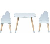 Mobili Rebecca Conjunto de mesa y 2 sillas para niños celeste y marrón