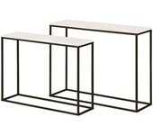 Adda Home Set de 2 consolas blanco de mármol 100/91x30/26x75/66cm