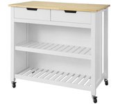 SoBuy Carrito de cocina con 2 cajones y 2 estantes mdf blanco