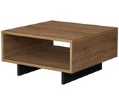 Dmora Mesa de café efecto madera roble, antracita 60x60 h32 cm