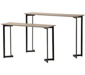 Adda Home Set de 2 consolas negro de madera 120/100x30/30x80/65cm