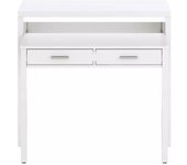 Usinestreet Mesa escritorio extensible con 2 cajones - l100 cm - blanco