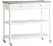 SoBuy Carrito de servir con 2 cajones y 2 estantes mdf blanco