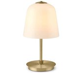 Halo Design Lámpara recargable de metal, oro y cristal, blanca d:15cm