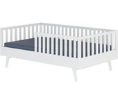 ID Kids Cama infantil montessori madera maciza  blanco 90x190 cm