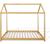 Mobili Rebecca Cama infantil forma de casa para colchón 90x200 en madera marrón