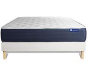 Actisom Somier blanco + colchón con látex y espuma viscoelástica 135 x 190