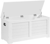 VASAGLE Banco zapatero de 40 x 100 x 46 cm de color blanco nube