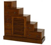 MACABANE Mueble en escalera de madera de mindi marrón 105x102 cm
