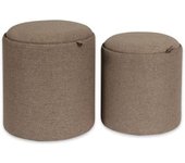 Versa Home Taburete reposapiés (set de 2) en algodón y madera marrón
