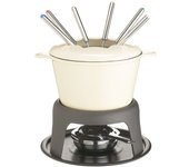 MasterClass Juego de fondue de hierro fundido esmaltado color crema