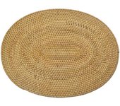 NATYAL Pack de 6 manteles individuales ovalados de ratán y posavasos 40x30cm