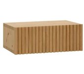 Decowood Mesita de noche de madera maciza flotante en tono roble medio de 40cm