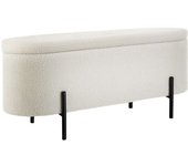Tectake Banco acolchado con tejido bouclé y almacenaje 150 kg 97 x 36 x 42 cm