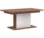 Petits meubles Mesa de comedor extensible para 4 a 6 personas laminados blanco beige