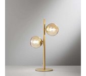 Luce Ambiente e Design Lámpara de mesa de metal latón con difusores de cristal color champán