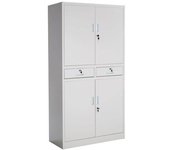 Tectake Armario archivador cosmo con 2 cajones 40 x 80 x 180 cm acero gris cl