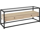 Tectake Mueble bajo estilo industrial para tv 121,5x41,5x50,5 cm madera clara