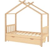 Maison Chic Estructura de cama infantill,marco de cama niños madera marrón 80x160