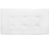 Decowood Cabecero tapizado de polipiel con botones en color blanco de 135x80cm