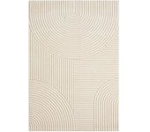 Un amour de tapis Alfombra de salón con motivos sencillos tono sobre tono, crudo 200x290