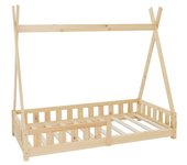 ML-Design Cama infantil tipi antideslizante 160x80 cm madera de pino natural