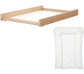 AT4 Cambiador extraíble con colchón para cuna en madera haya barnizada