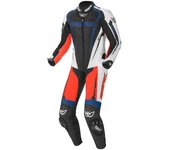 Berik Race-X Traje de cuero de una pieza - Negro Blanco Rojo Azul (50)