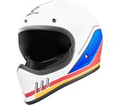 Bogotto FF980 EX-R Casco Caferacer Cross - Blanco Rojo Azul (XS)