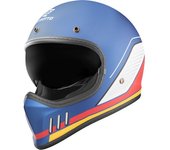 Bogotto FF980 EX-R Casco Caferacer Cross - Blanco Rojo Azul (XS)
