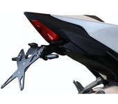 PROTECH Kit de soporte de matrícula  que incluye reflector y placa de acero inoxidable ligero/aluminio recubierto de polvo negro - Negro
