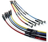 VENHILL Manguera de freno delantera negra/accesorio plateado Yamaha WR250F/450F -