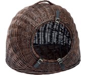Cueva y transportín de mimbre XXL Aumüller para mascotas - 56 x 38 x 47 cm (L x An x Al)