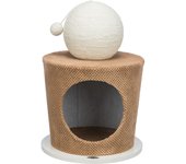 Cueva Trixie con bola rascadora para gatos - Marrón grisáceo