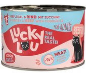 Lucky Lou Adult 6 x 200 g comida húmeda para gatos - Aves de corral y vacuno